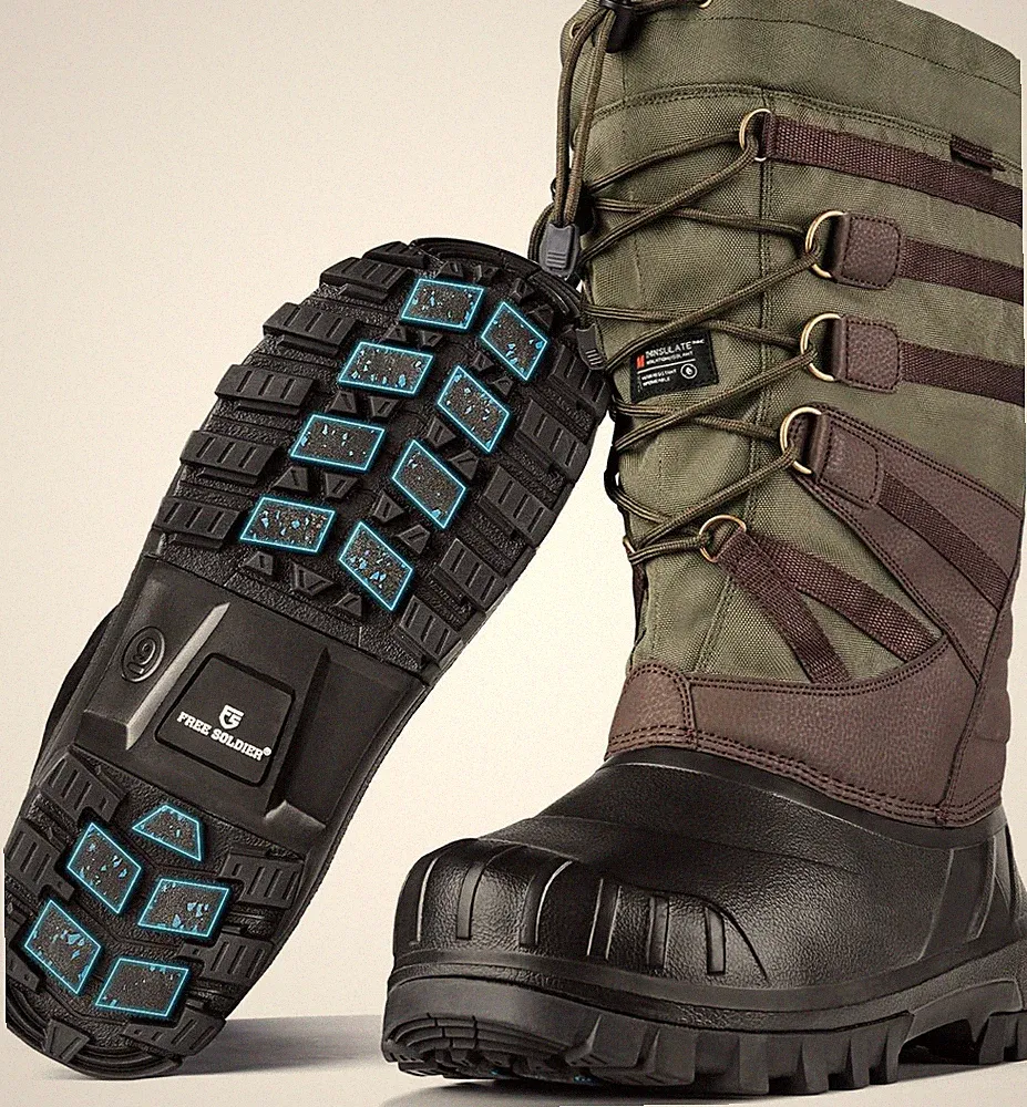 Men's Snow Boots, Waterproof, Anti-Slip, 3M Lining, Lightweight Winter Boots