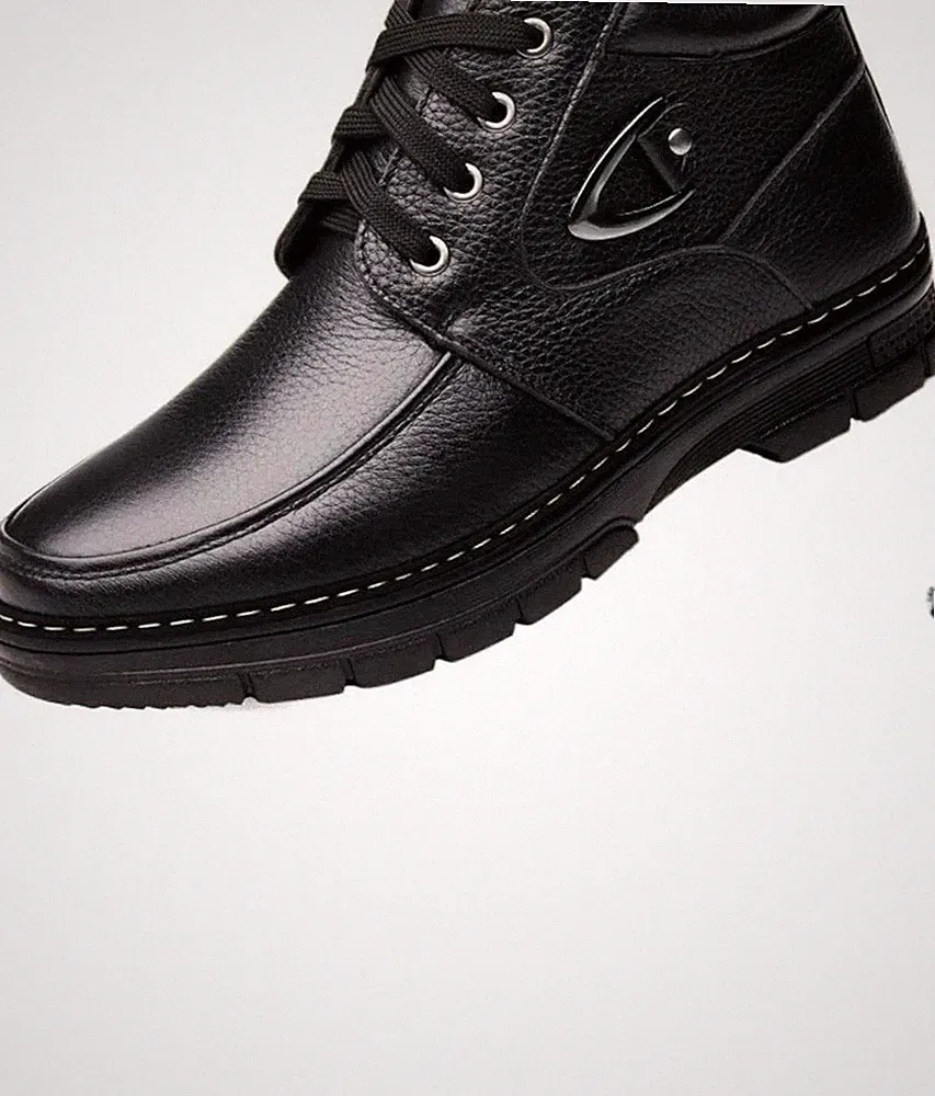 Men's Snow Boots Winter Cotton Shoes High-top Boots Flat Shoes Cotton Shoes Sz10