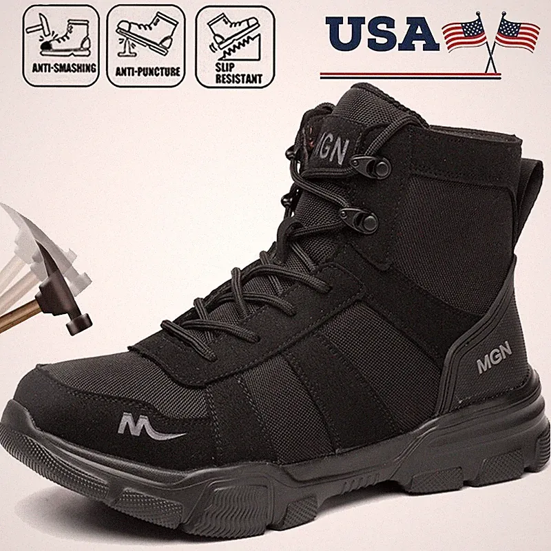 Men's Steel Toe Safety Slip Resistant Boots Work Boots Puncture Proof Hiking US