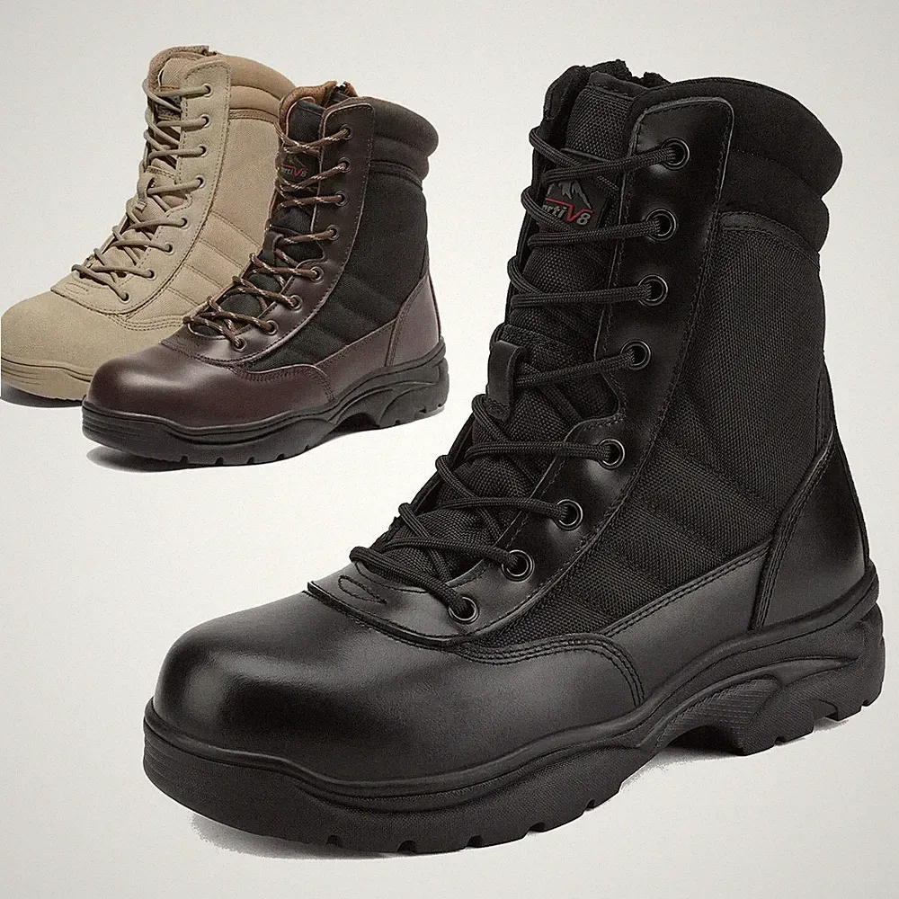 Men's Steel Toe Work Boots Safety Military Combat Work Shoes US Size 6.5-15
