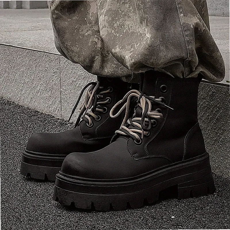 Men's Suede Ankle Boots Desert Shoes Hiking Britain Lace Up Zip Round Toe Retro