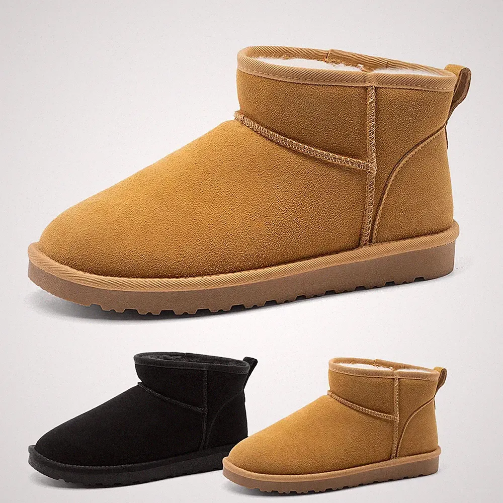 Men's Suede Classic FUZZY Boot Outdoor Snow Boots Winter Shoes