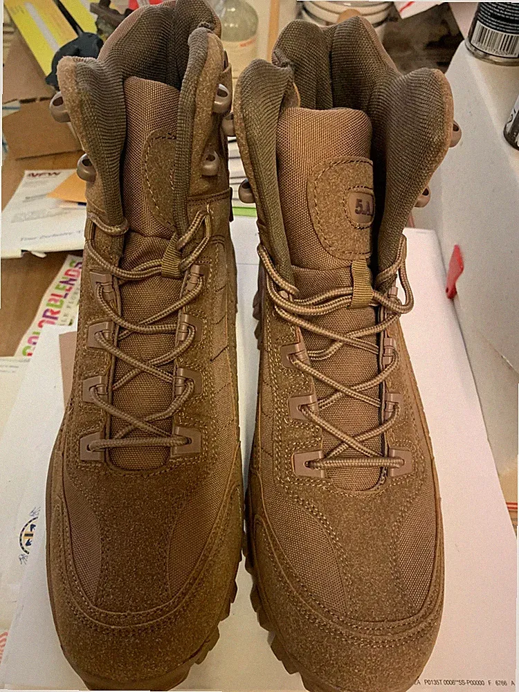 Men's Tan Hiking Boots - Size US 11.5/12.0 - New - w/Zipper