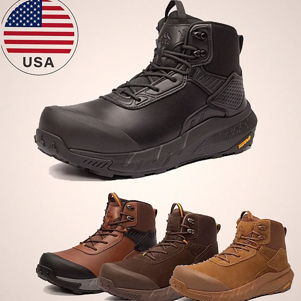 Men's Waterproof Composite Toe Work Boots Lightweight Non-Slip Safety Boots