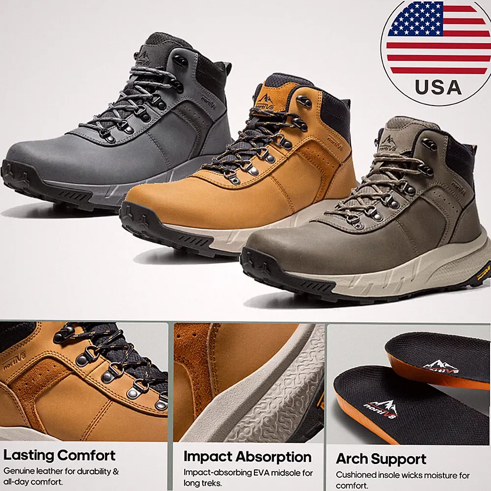 Men's Waterproof Hiking Boots Lightweight Outdoor Mid Trekking Trail Shoes