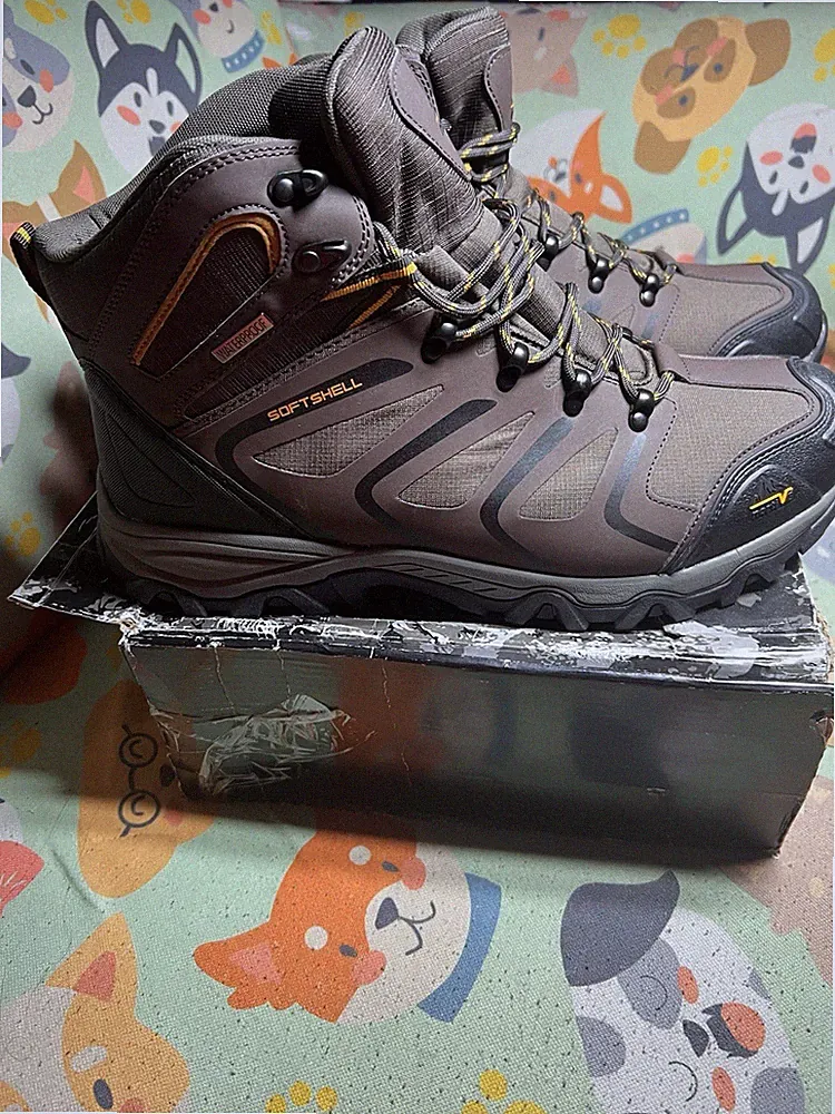 Men's Waterproof Hiking Boots Mid Ankle Lightweight Non-Slip Trail Work Shoes 15