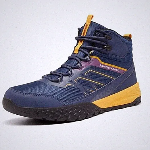 Men's Waterproof Hiking Boots - Trekking Shoes for Men, Outdoor 13 Navy/Yellow