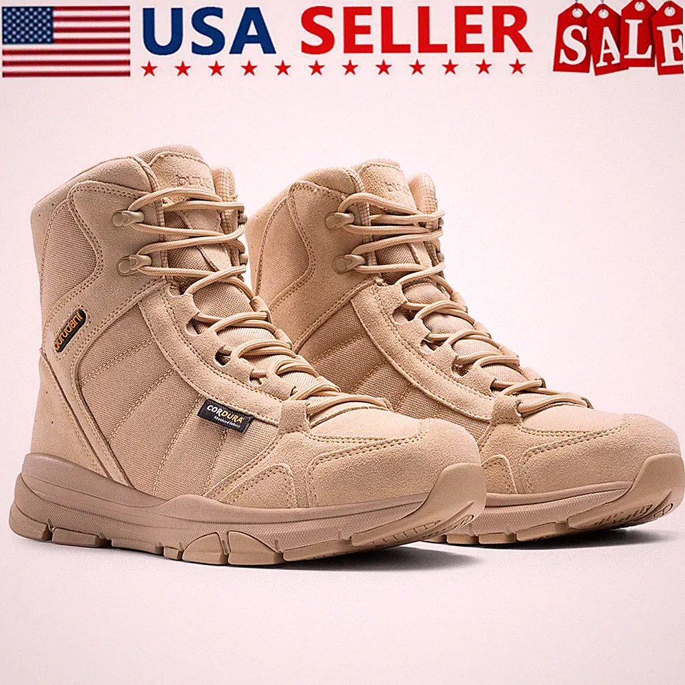 Men's Waterproof Military Tactical Boots Outdoor Hiking Motorcycle Combat Boots