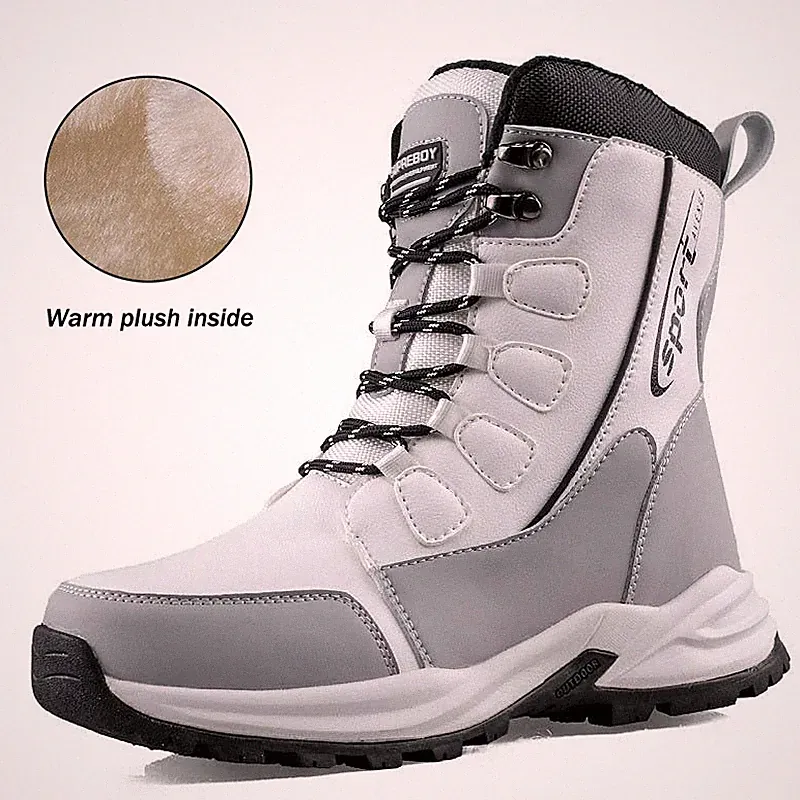 Men's Waterproof Snow Boots Warm Winter Outdoor Shoes Abrasion Resistant Outdoor