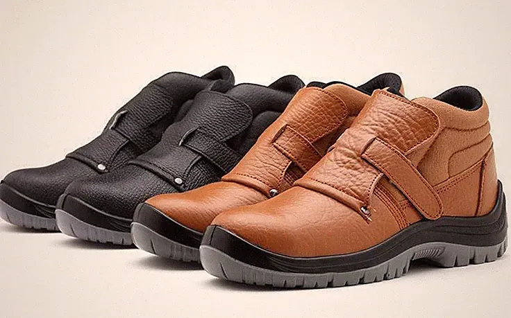 Men's Welder Ankle Boots Safety Shoes Steel Toe Chukka Slip On Round Toe Fashion