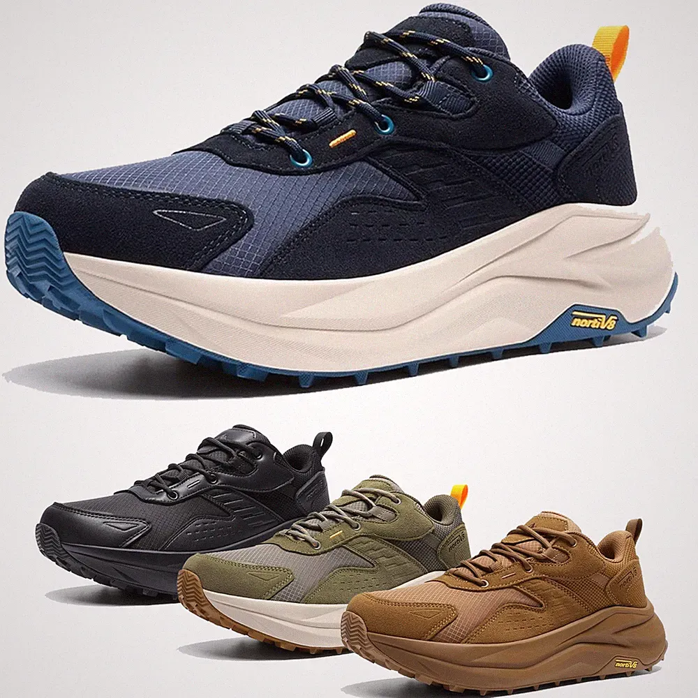 Men's Wide Toe Box Hiking Shoes Waterproof Athletic Walking Sneaker Arch Support