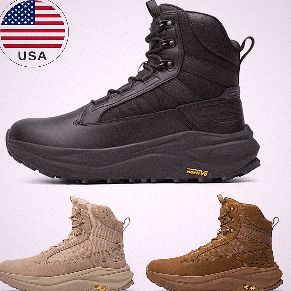 Men's Wide Toe Box Military Tactical Boots Barefoot Motorcycle Work Boots