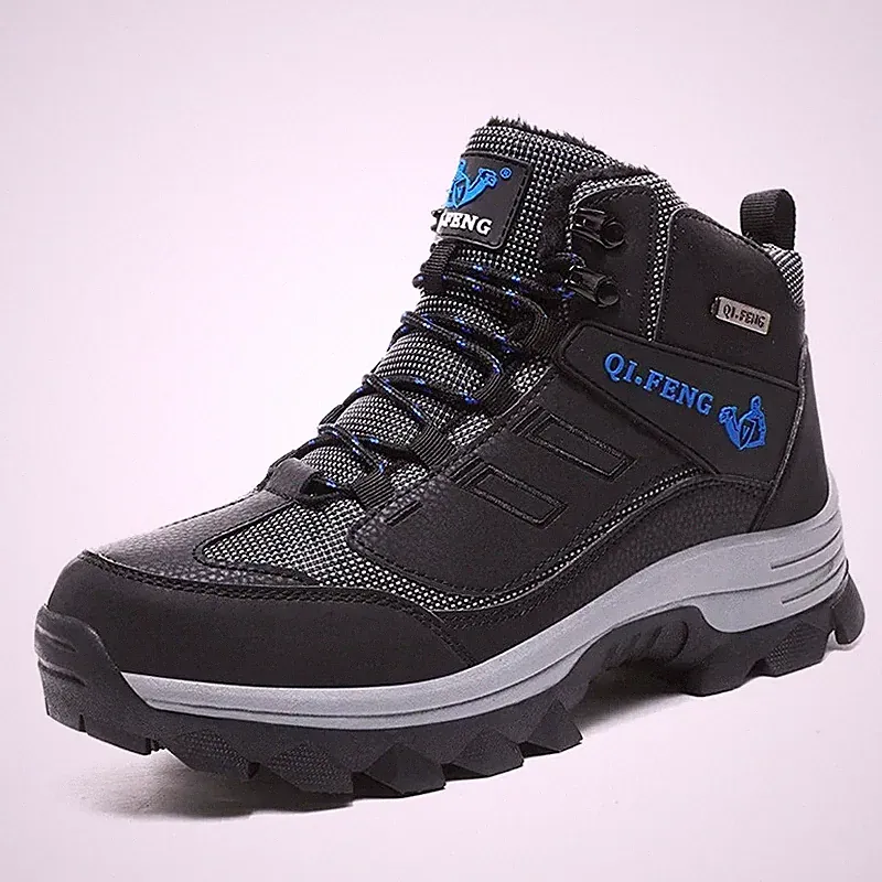 Men's Winter Snow Boots Sneakers Plush Warm High Top Boots Outdoor Hiking Boots