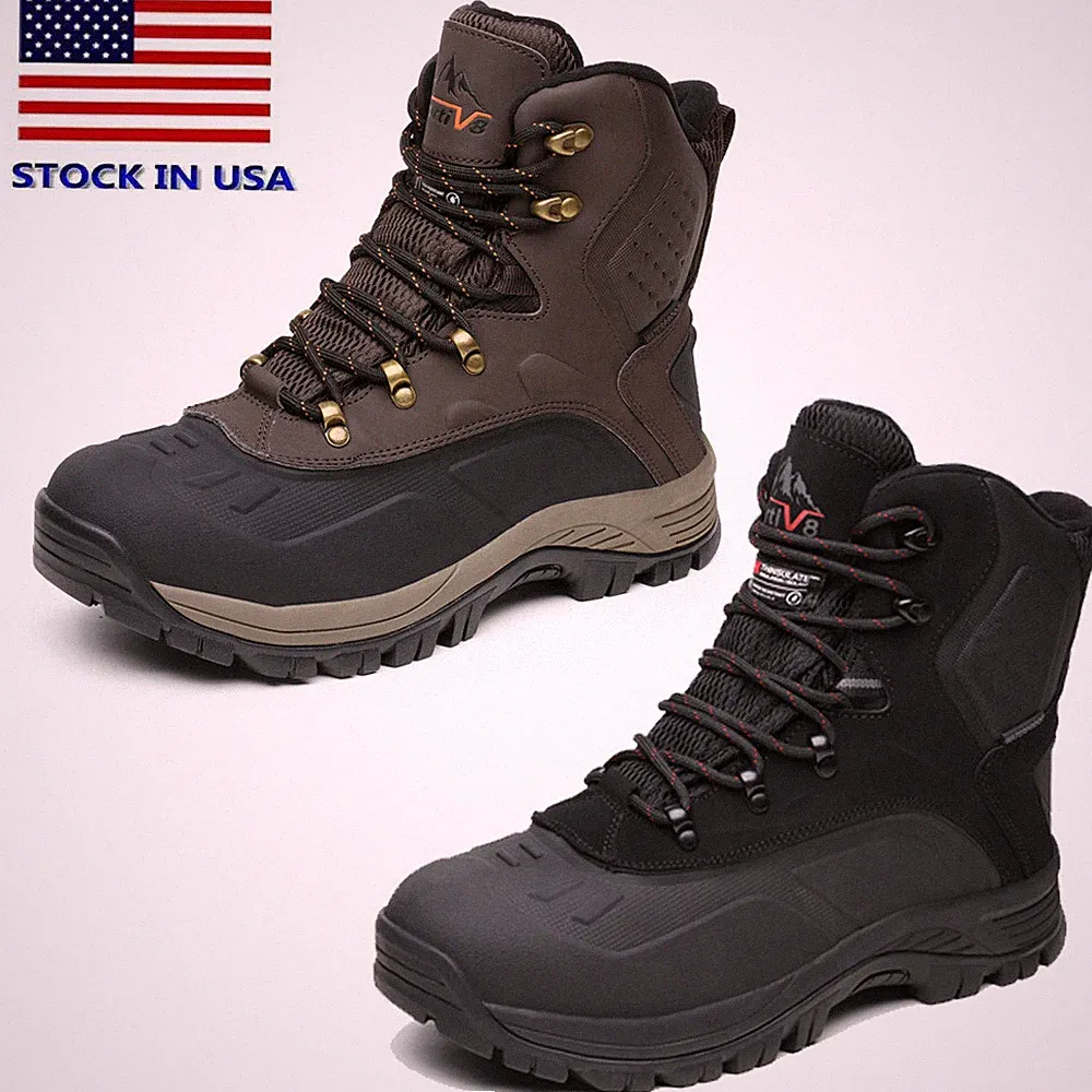 Men's Winter Warm Snow Boots Lace Up Insulated Waterproof Hiking Size 6.5-15 US