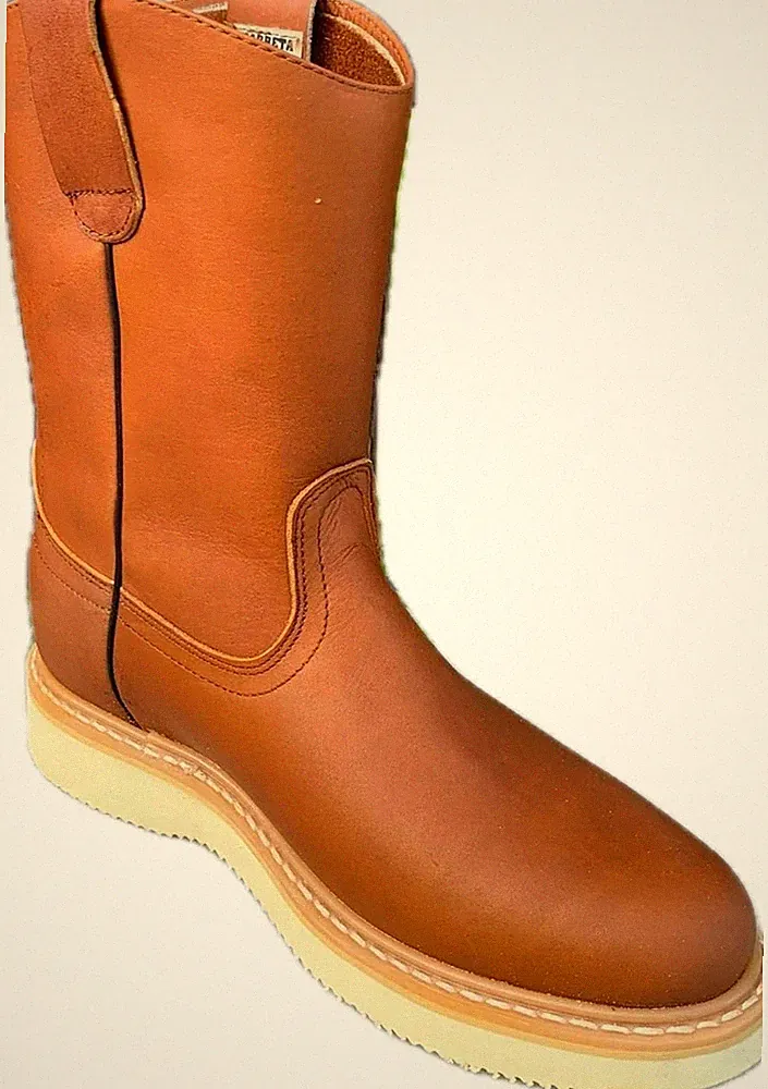 Men's Work Boots light WEIGHT Pull On Leather ROUND TOE Boots BOTAS TRABAJO