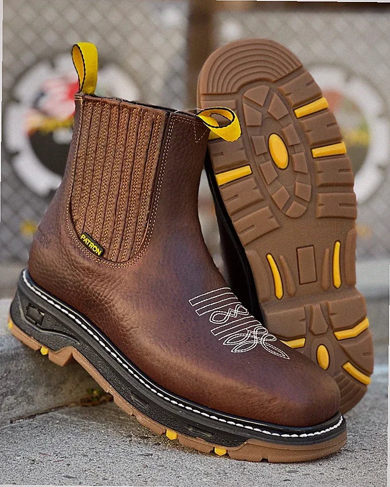 MEN'S WORK BOTINES PATRON GENUINE LEATHER OCRE POLYURETHANE ANKLE BOOTS 3078