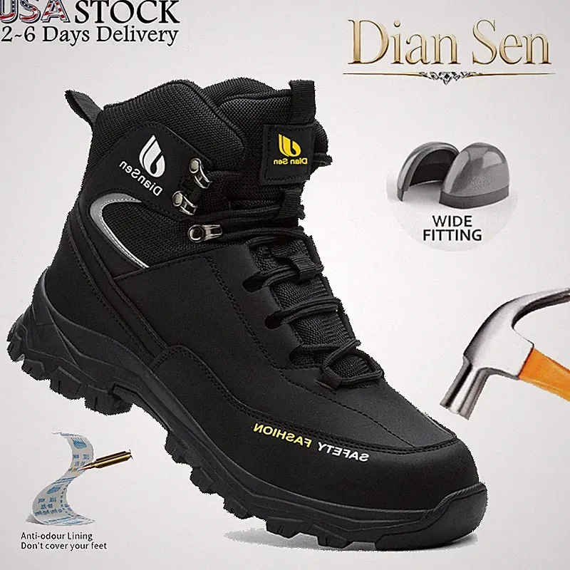 Men Safety Shoes Steel Toe Work Boots Industrial Shoes Anti-Puncture Hiking Boot