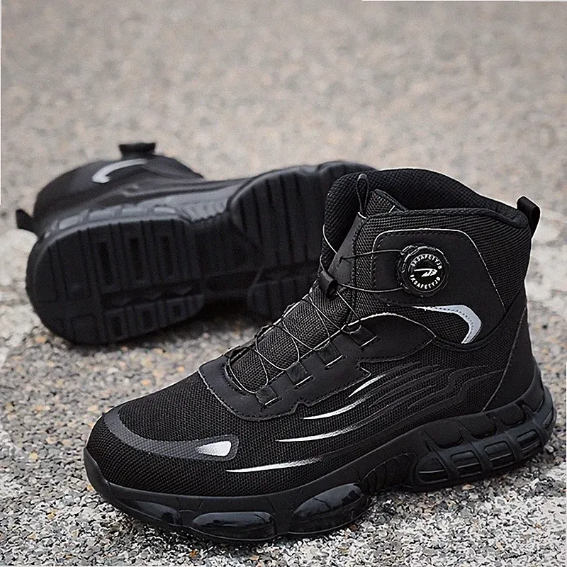 Men Safety Toe Work Shoes High Top Boots Breathable Non-Slip Steel Toe Sneakers