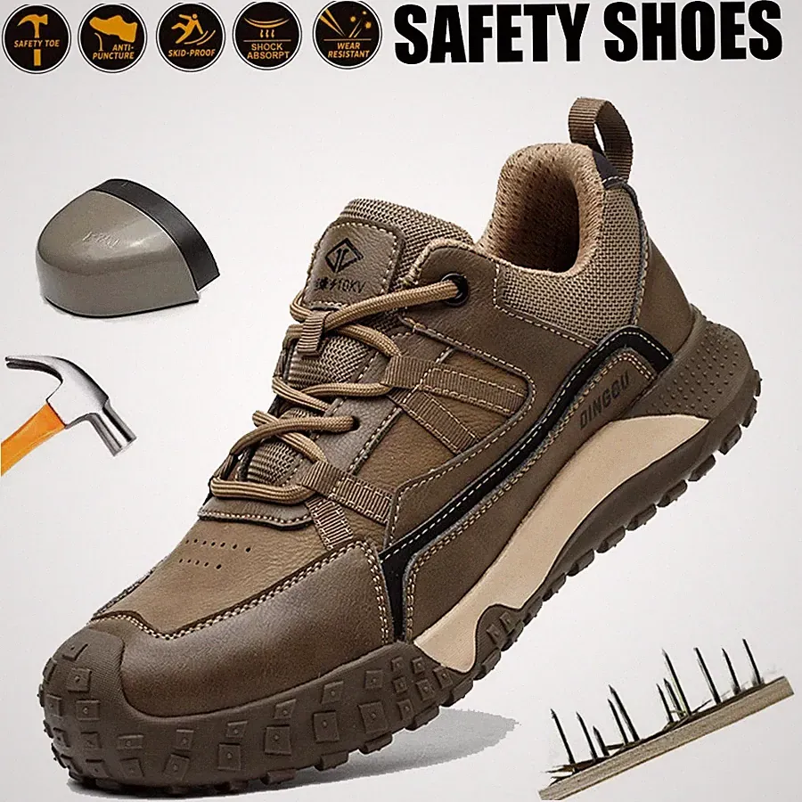 Men Safety Work Shoes Indestructible Steel Toe Protective Boots Anti-puncture