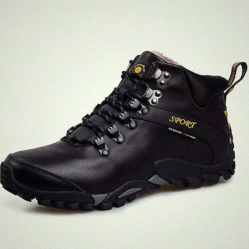 Men Snow Boots Waterproof Winter Fur Ankle Boots Breathable Hiking Boots