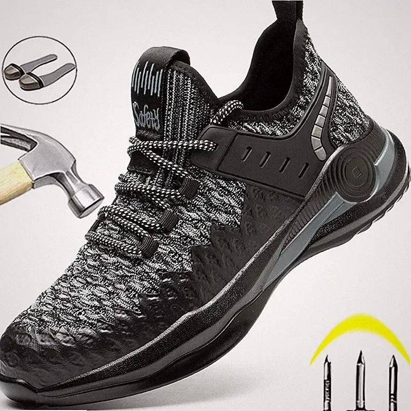 Men Steel Toe Indestructible Work Safety Shoes Outdoor Puncture Proof Work Boots