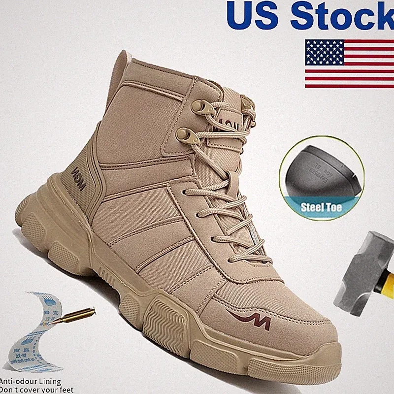 Men Steel Toe Safety Boots Anti-Puncture Work Shoes Industrial Shoes Hiking Boot