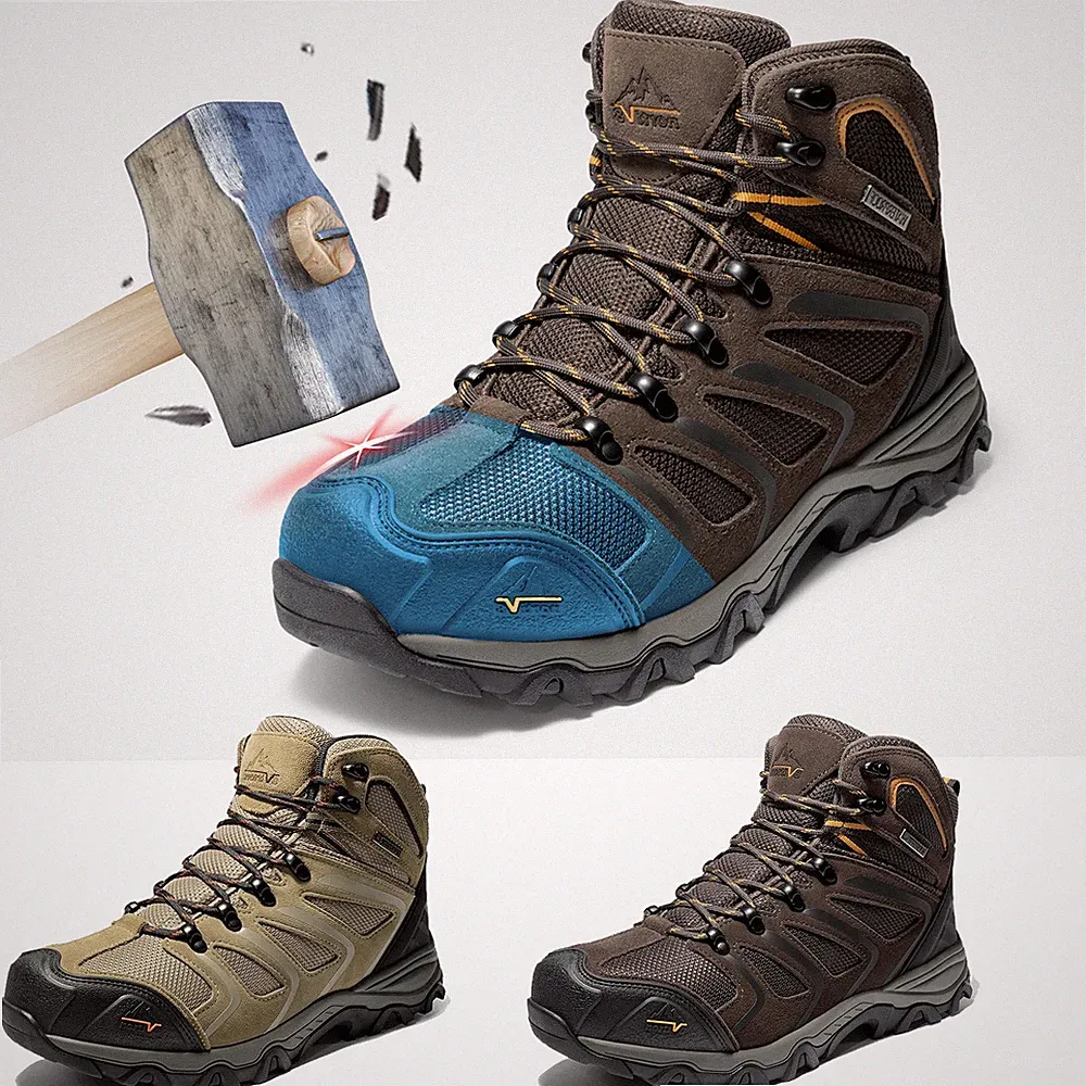 Men Waterproof Work Boots Steel Toe Safety Construction Boots Hiking Boots