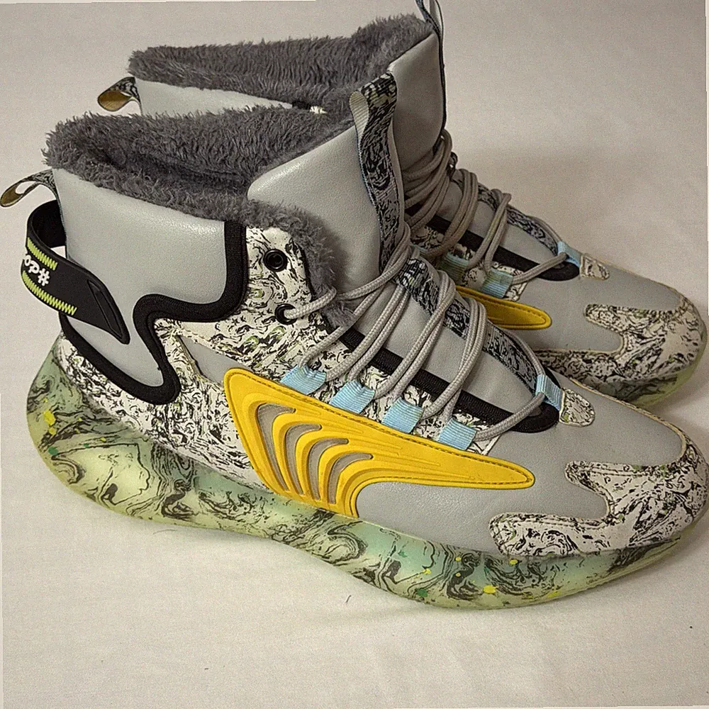 Men Winter Warm Snow Boots Non-Slip Plush Sneakers Wear Resistance Hiking Shoes