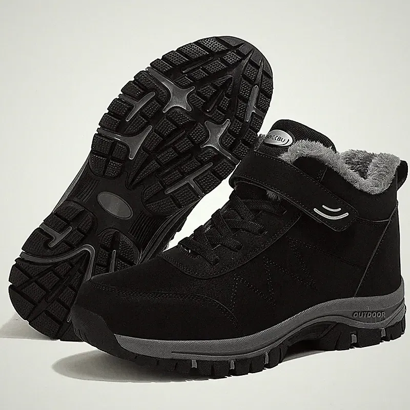 Men Women Slip on Winter Shoes Waterproof Ankle Boots Snow Boots Hiking Boots