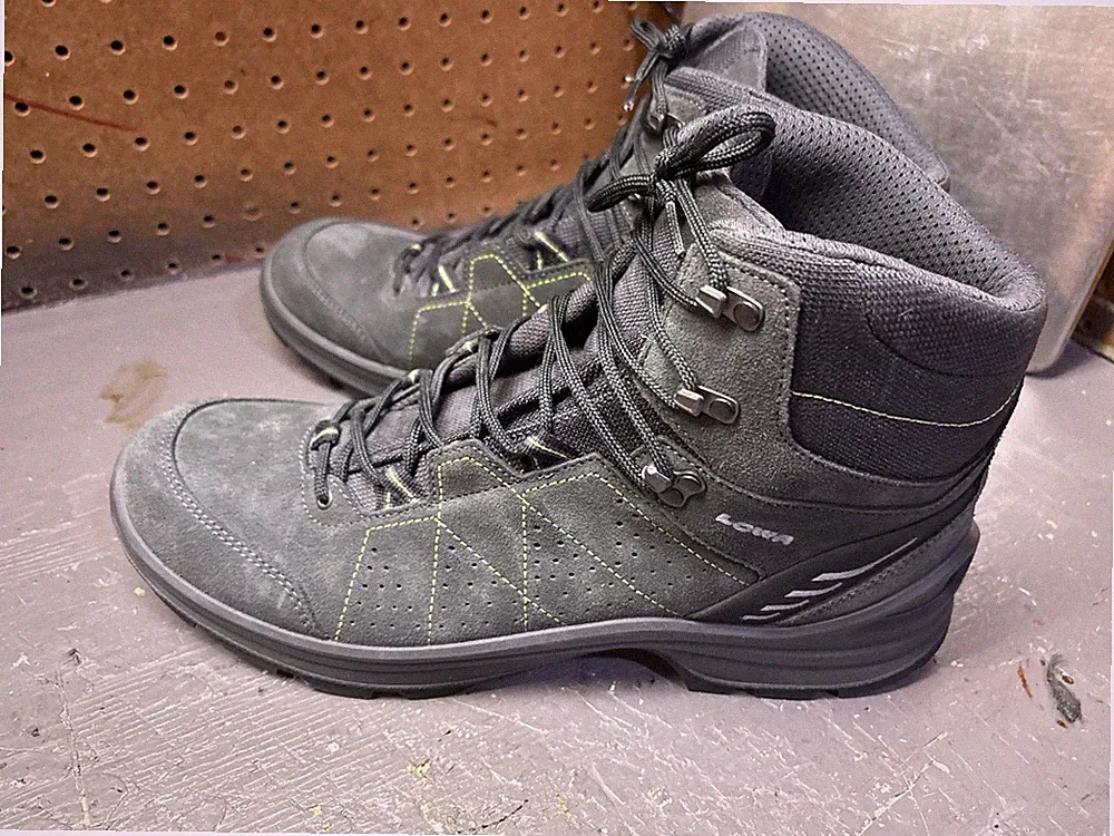 Mens 14 M Lowa Tiago Gray Leather Hiking Boots New Without The Box