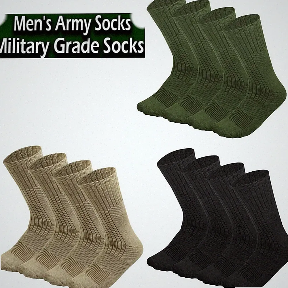 Mens Army Military Boot Socks Combat Trekking Hiking Size 10-13 ,13-15 4 Pairs