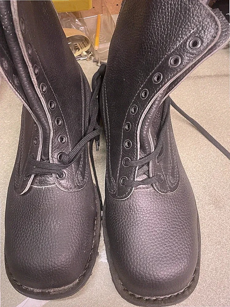 Mens Black combat Boots Wide Lace Up