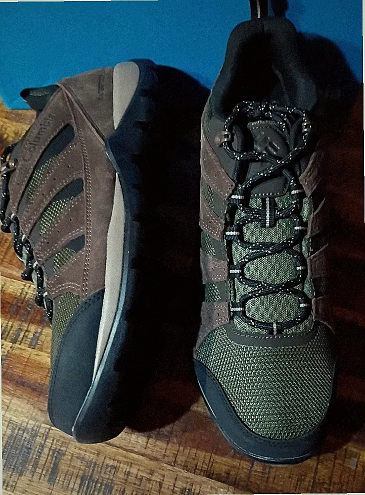 Mens Columbia Access Point 2 Waterproof Suede Hiking Shoes Sz 12 Brown Green New