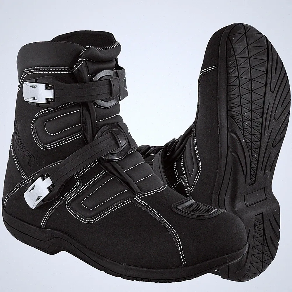 Mens Fashion Motorcycle/Motorbike CE Amour Boots Anti Slip Rubber Soul Crash...
