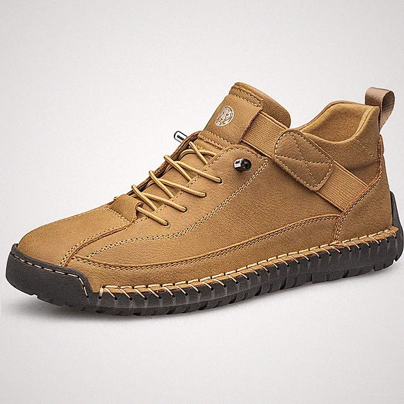 Mens Handmade Stitching Casual Short Boots Outdoor Non-slip Cycling Hiking Shoes