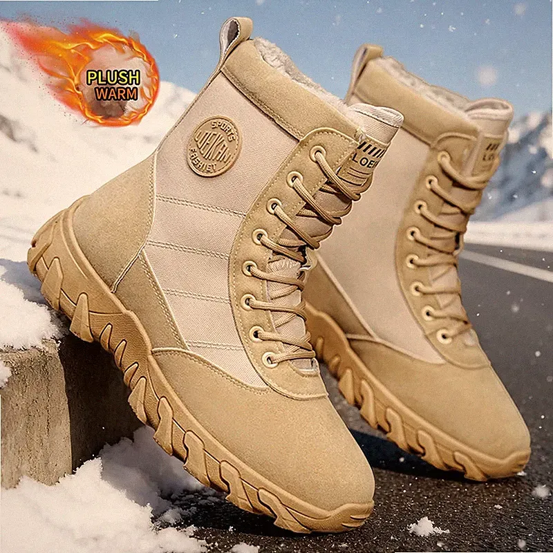Mens High Top Denim Sneakers Casual Hiking Shoes Fashionable Leather Ankle Boots