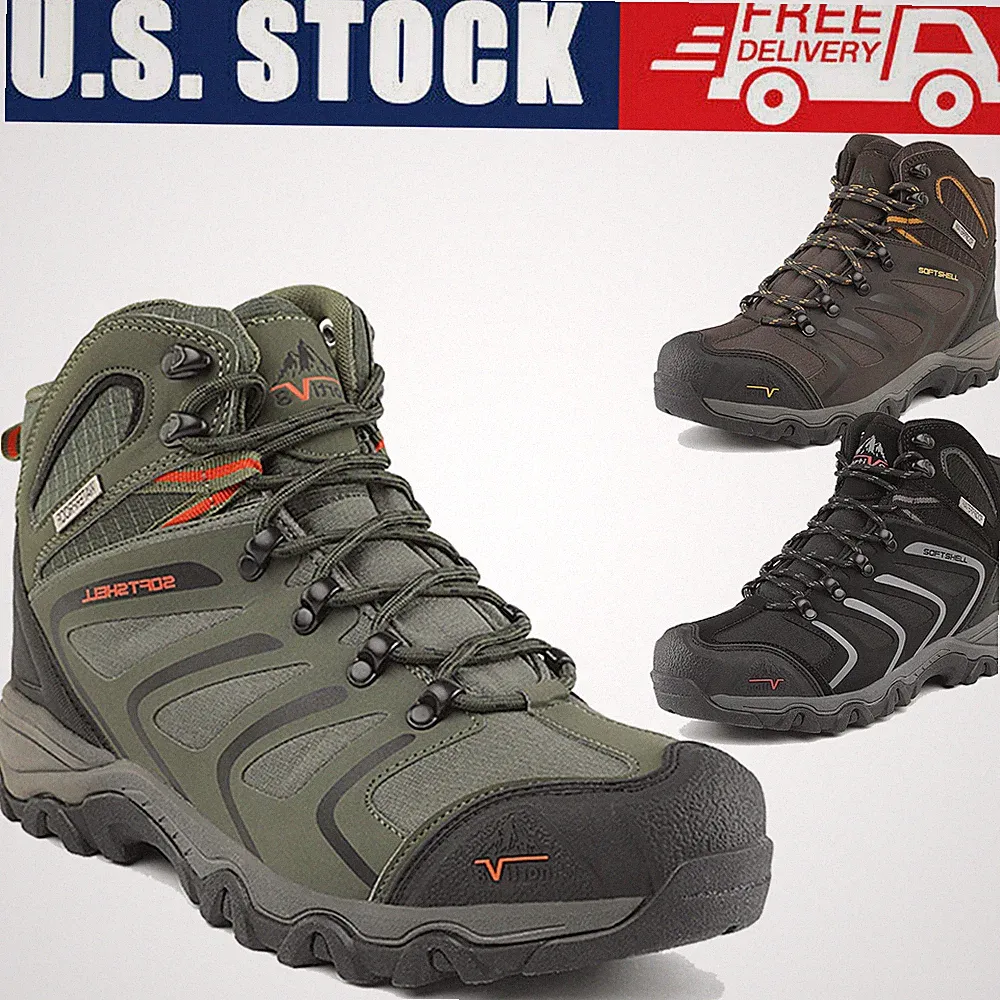 Mens Hiking Boots Outdoor Waterproof Non-slip Trekking Trails Boots WIDE SIZE