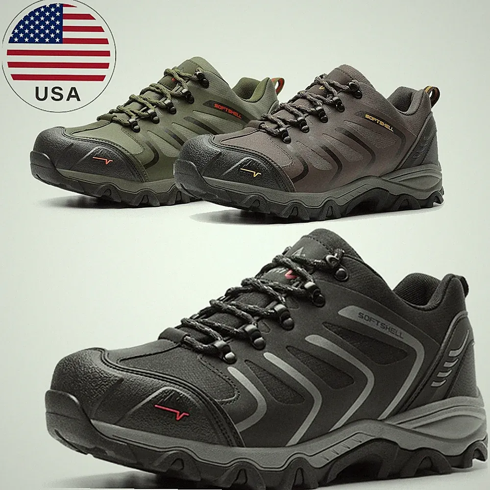 Mens Hiking Shoes Low Top Waterproof Trekking Trails Work Climbing Shoes