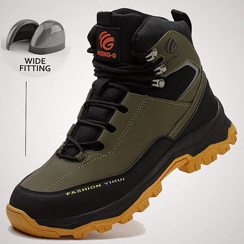 Mens Hiking Steel Toe Shoes Work Boots Safety Shoes Outdoor Kiking Boots Size US