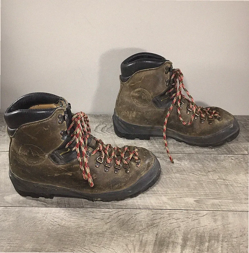 Mens La Sportiva Brown Leather Hiking Backpacking Trail Hiker Boots Size 8