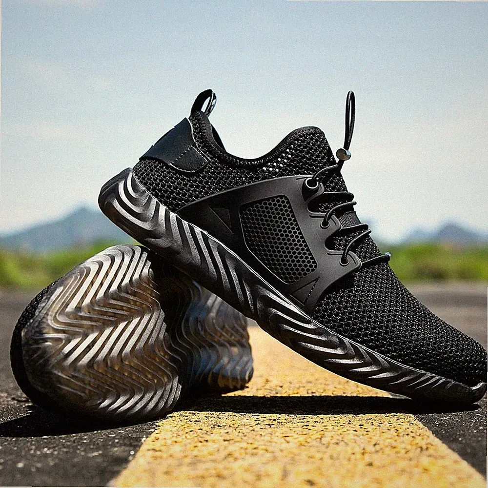 Mens Mesh Safety Shoes Steel Toe Work Boots Indestructible Lightweight Sneakers