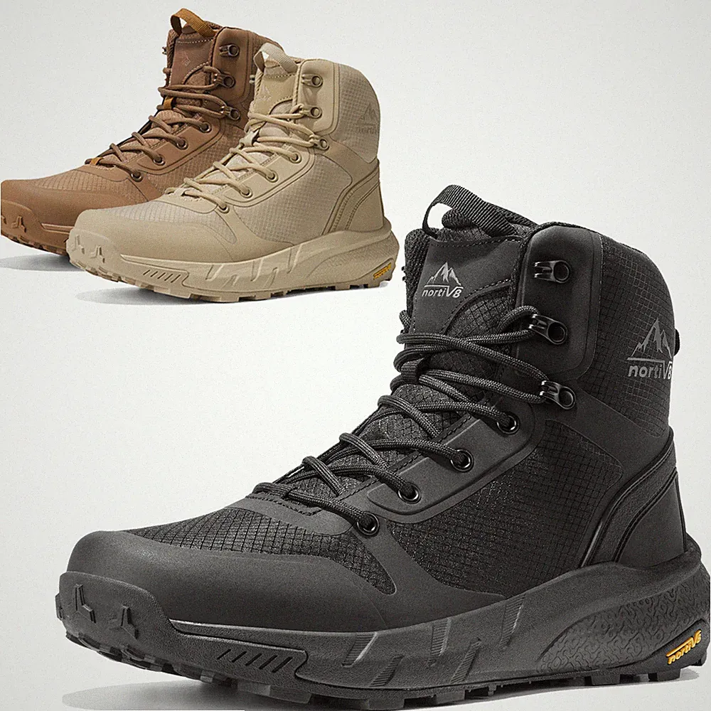 Mens Military Boots 8" Lightweight Side Zipper Tactical Boots Motorcycle Boots