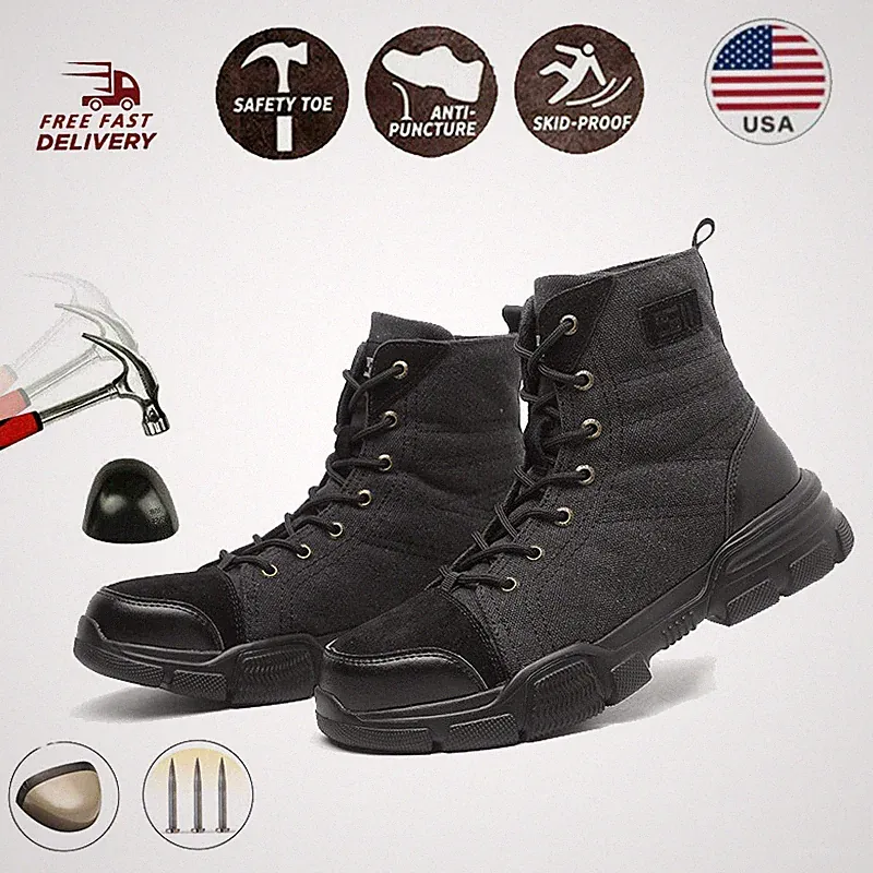Mens Military Tactical Desert Work Safety Boots Hiking Shoes Motorcycle Combat