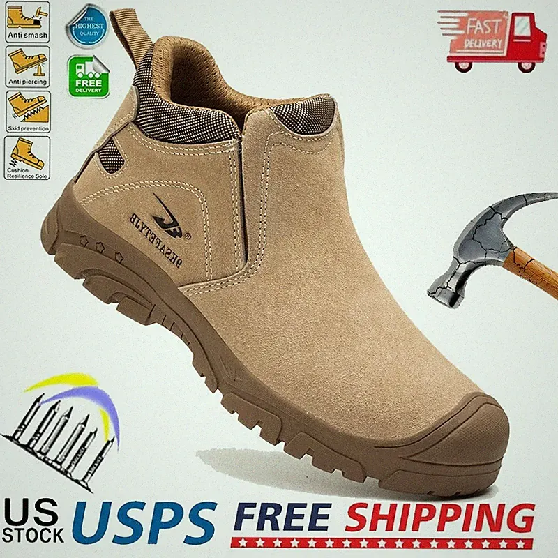 Mens Safety Shoes Indestructible Steel Toe Work Boots Hiking Comfortab Sneakers