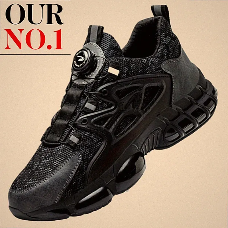 Mens Safety Shoes Lightweight Sneakers Indestructible Shoes Steel Toe Work Boots