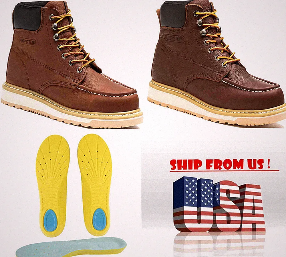 MEN'S AZXPROT MOC TOE 6" WORK BOOTS - SOFT TOE NON-SLIP Waterproof US