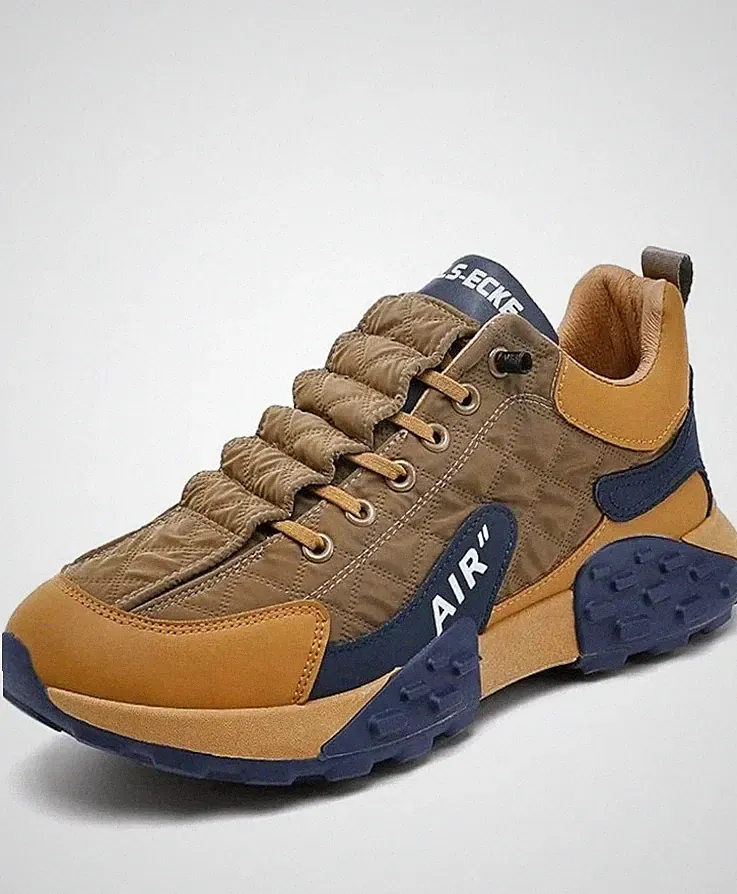 Mens Size 12/12.5 Newbella Shoes Waterproof Walking Step Into Tan Athletic NIB