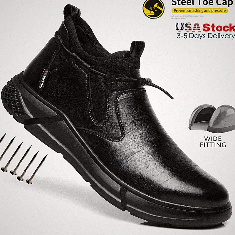 Mens Waterproof Work Boots Steel Toe Safety Shoes Indestructible Non Slip shoes