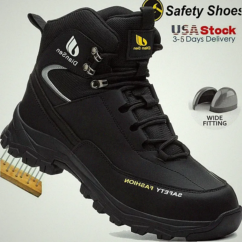 Mens Waterproof Work Boots steel toe sneakers Safety Shoes Indestructible shoes
