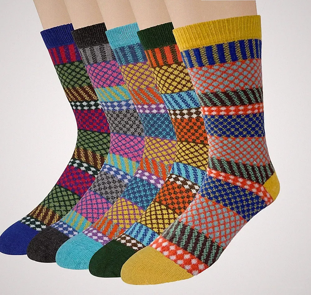 Mens Wool Socks for Winter Thick Warm Hiking Sock Soft Casual Nordic Boot Soc...